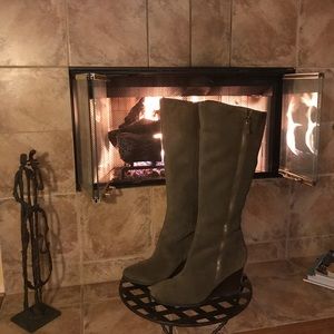 Franco Sarto Winter Green Suede Boots